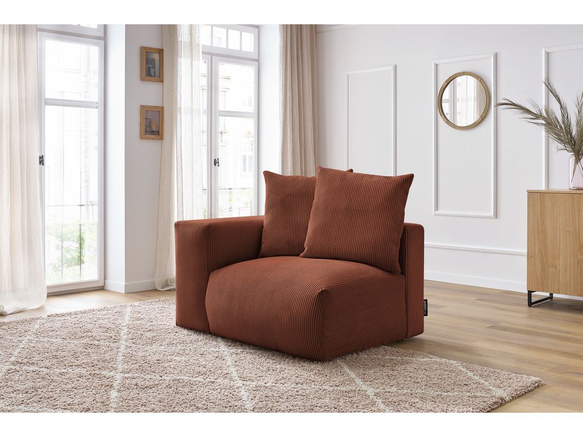 Chauffeuse 1 place avec accoudoir pour canapé modulable VOLTAIRE