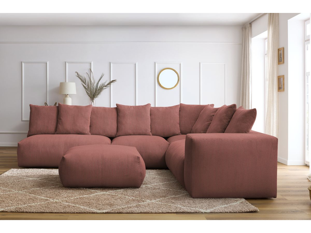 Canapé d'angle modulable VOLTAIRE rose — vue 5