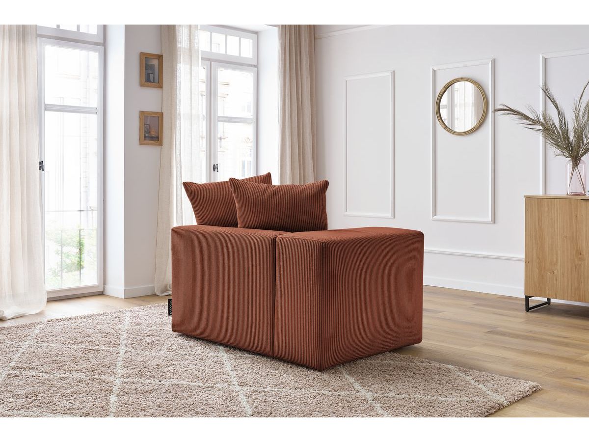 Chauffeuse 1 place avec accoudoir pour canapé modulable VOLTAIRE orange  angle gauche BOBOCHIC 1 places - Vue supplémentaire 3