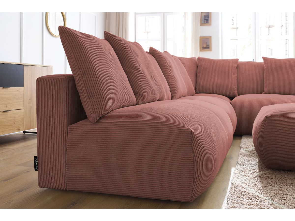 VOLTAIRE modulaire vaste hoekbank met 2 tweezitsfauteuils, 1 hoekbank, 1 enkele fauteuil en 1 poef