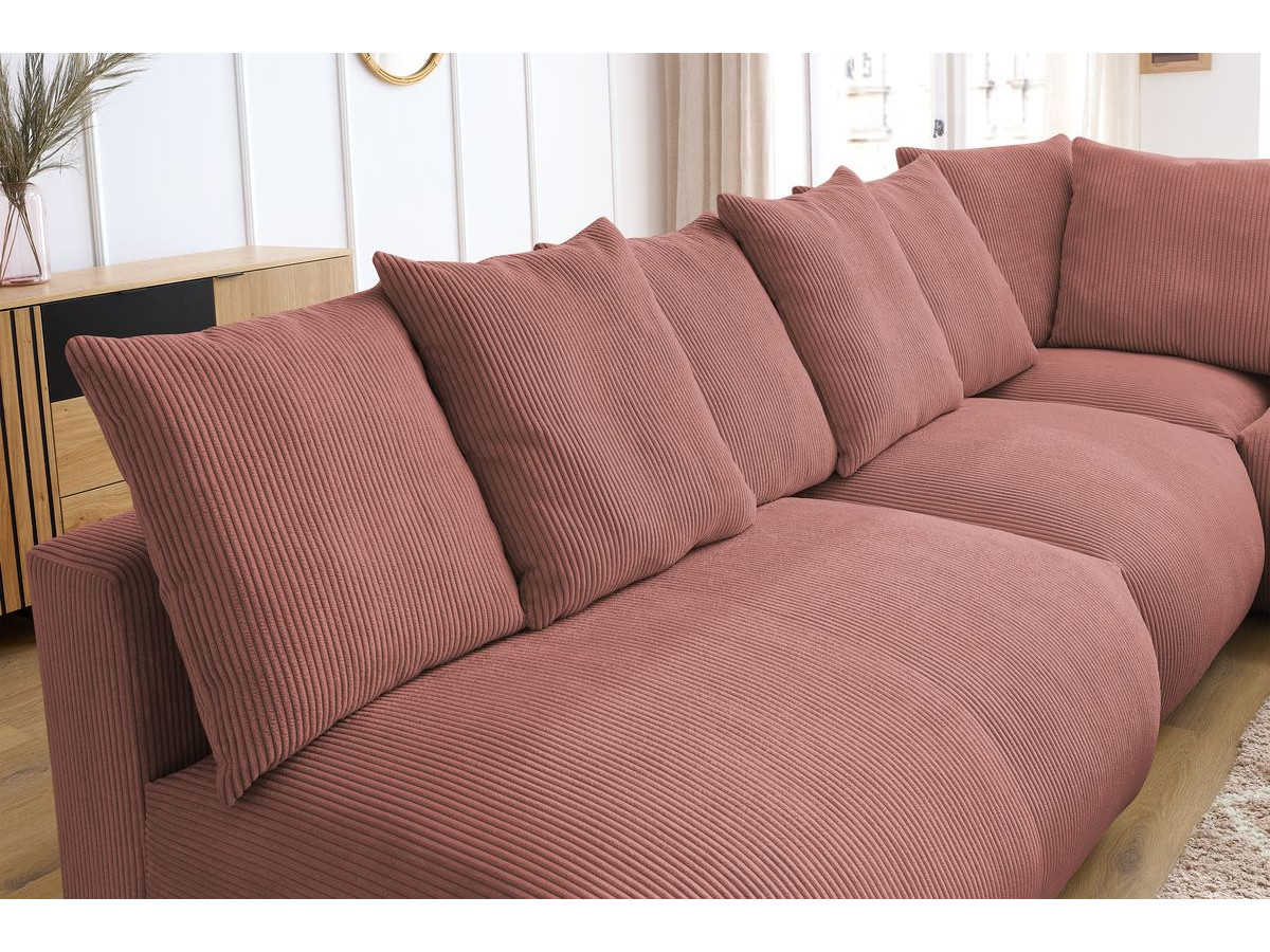 VOLTAIRE modulaire vaste hoekbank met 2 tweezitsfauteuils, 1 hoekbank, 1 enkele fauteuil en 1 poef