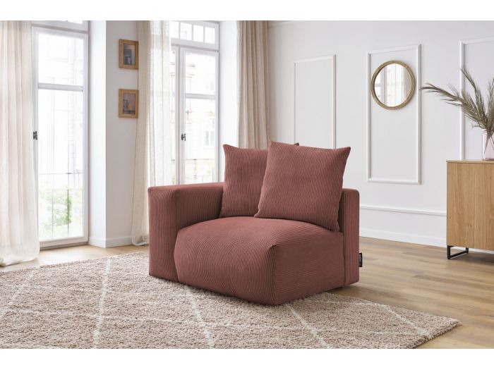 Chauffeuse 1 place avec accoudoir pour canapé modulable ultra moelleux VOLTAIRE