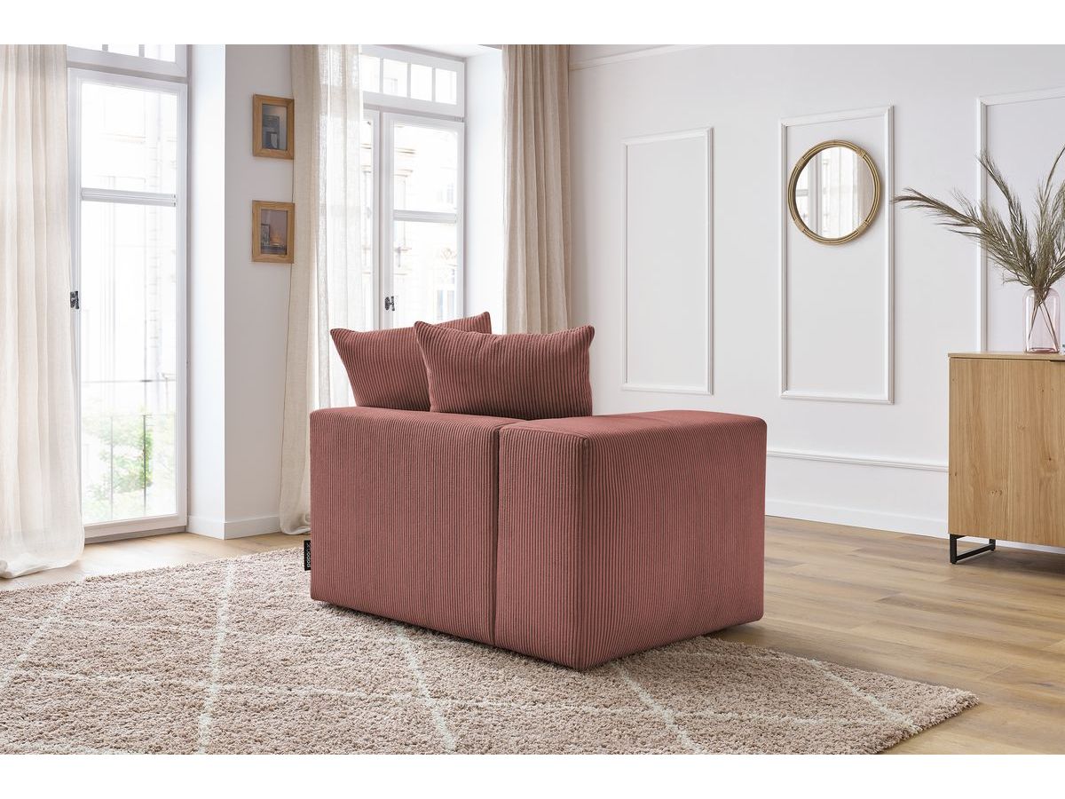 Chauffeuse 1 place avec accoudoir pour canapé modulable VOLTAIRE rose — vue 5