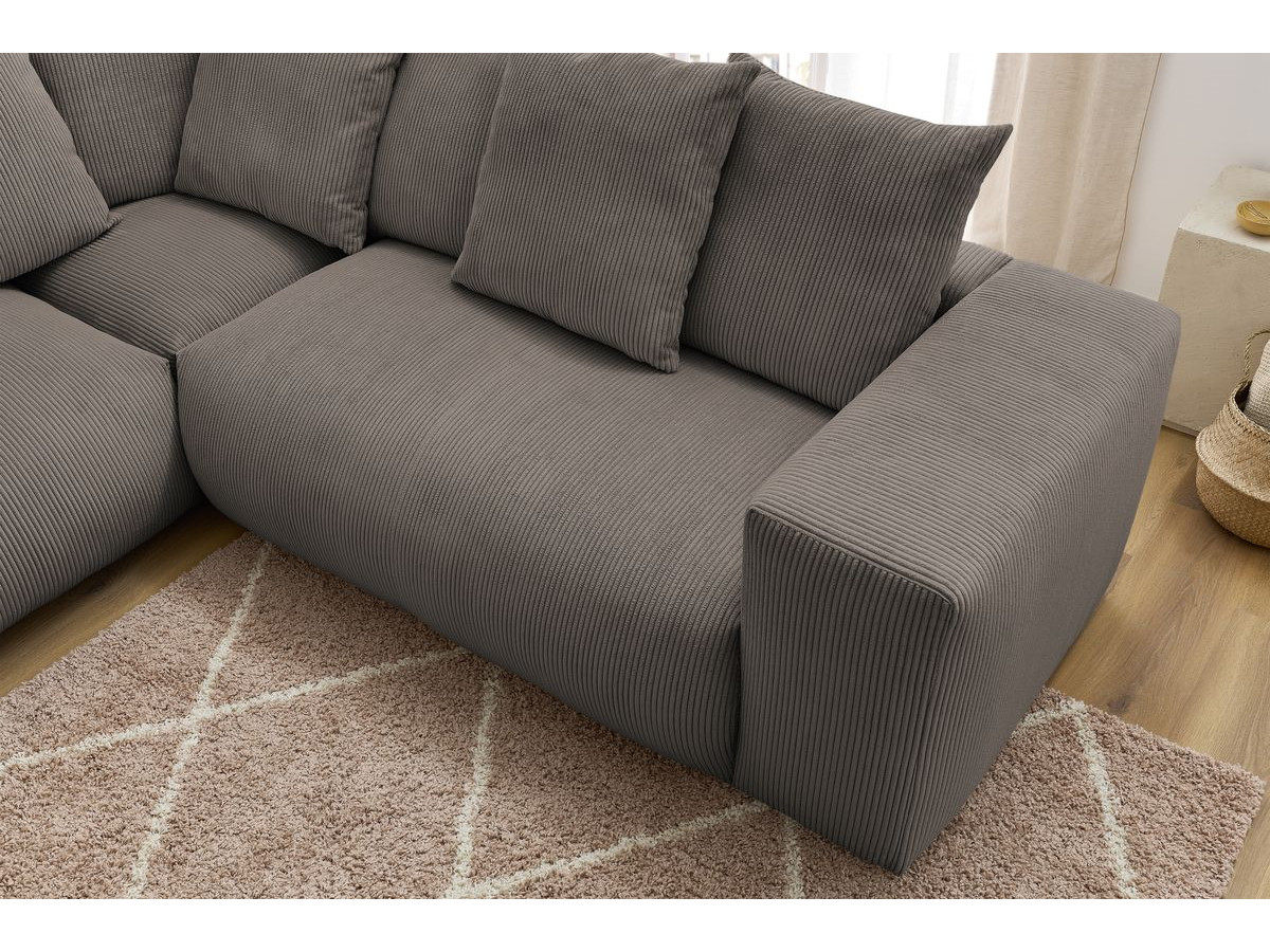 VOLTAIRE modulaire vaste hoekbank met 2 tweezitsfauteuils, 1 hoekbank, 1 enkele fauteuil en 1 poef