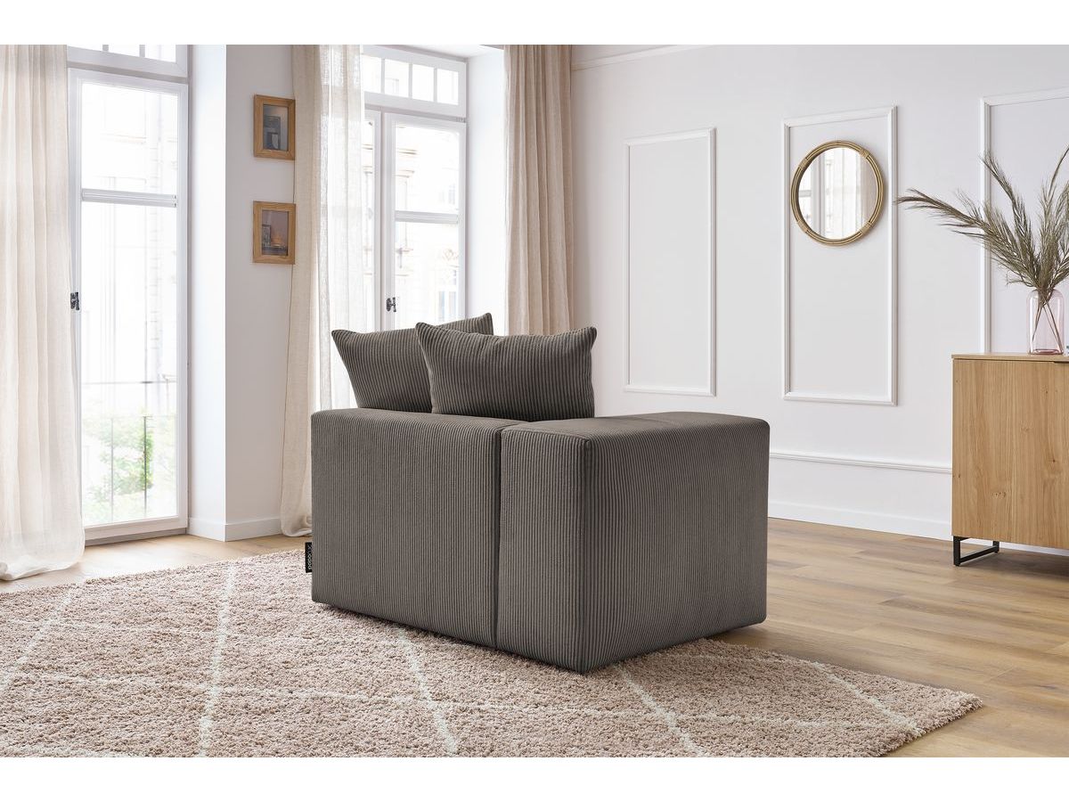 Chauffeuse 1 place avec accoudoir pour canapé modulable VOLTAIRE taupe — vue 5