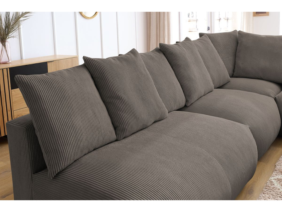 VOLTAIRE modulaire vaste hoekbank met 2 tweezitsfauteuils, 1 hoekbank, 1 enkele fauteuil en 1 poef