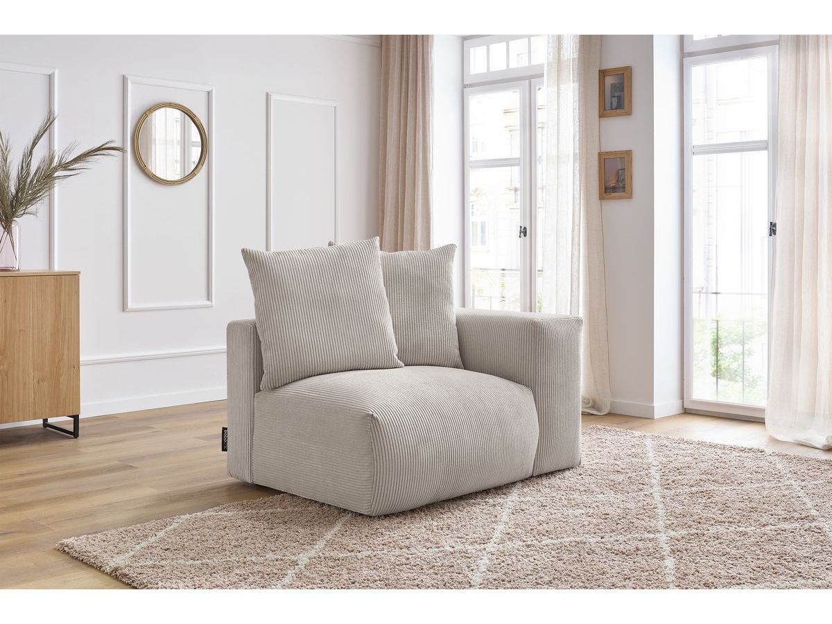 Chauffeuse 1 place avec accoudoir pour canapé modulable VOLTAIRE