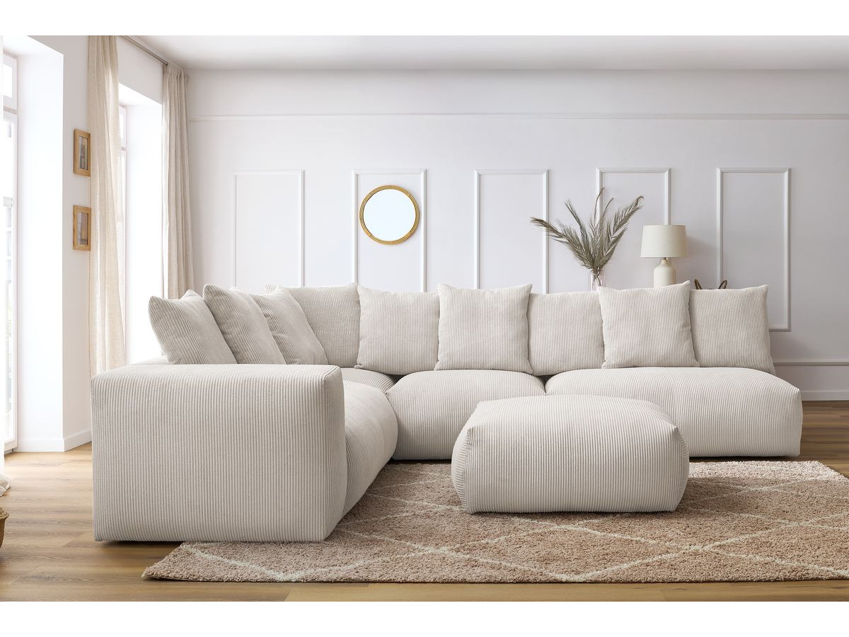 Canapé d'angle modulable VOLTAIRE beige — vue 5