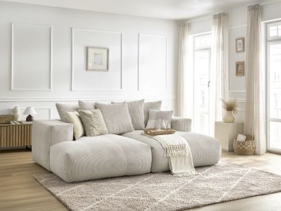 Canapé droit fixe 4 places ultra moelleux VOLTAIRE assise profonde