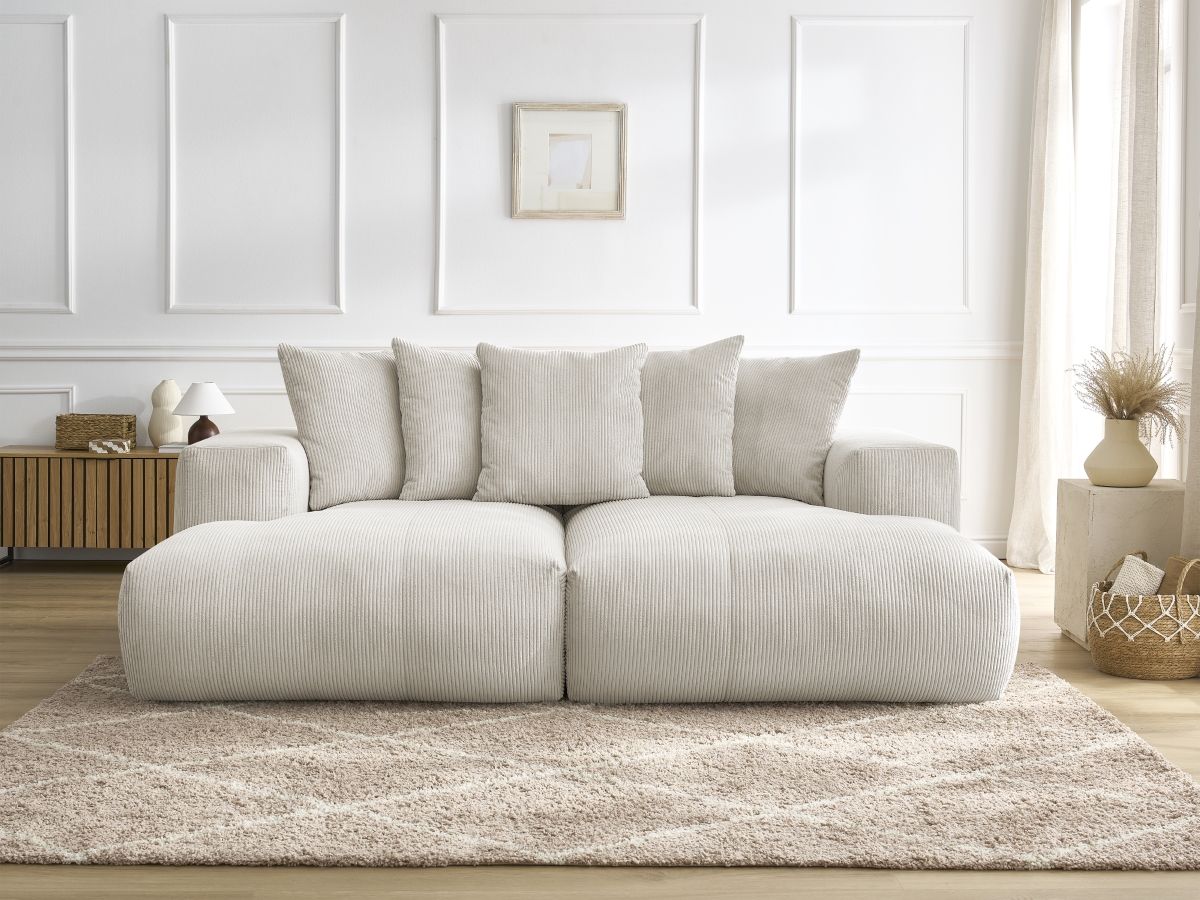 Canapé droit 4 places VOLTAIRE assise profonde beige — vue 5