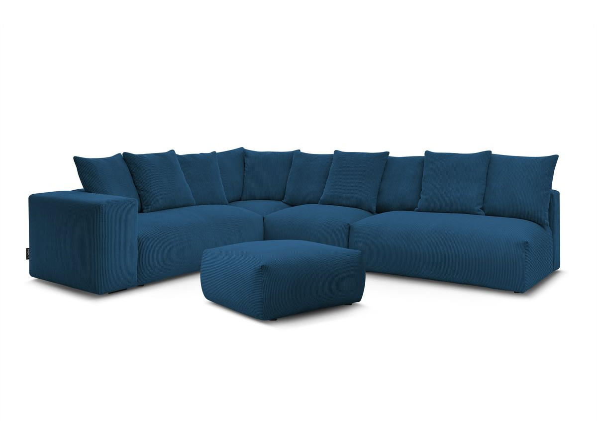 VOLTAIRE modulaire vaste hoekbank met 2 tweezitsfauteuils, 1 hoekbank, 1 enkele fauteuil en 1 poef