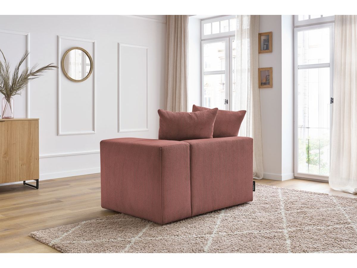 Chauffeuse 1 place avec accoudoir pour canapé modulable VOLTAIRE rose angle droit BOBOCHIC 1 places - Vue supplémentaire 3