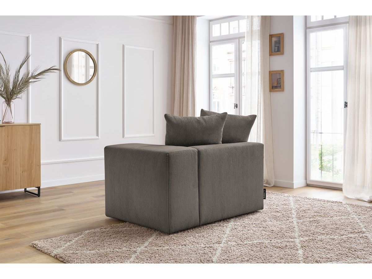 Chauffeuse 1 place avec accoudoir pour canapé modulable VOLTAIRE taupe angle droit BOBOCHIC 1 places - Vue supplémentaire 3