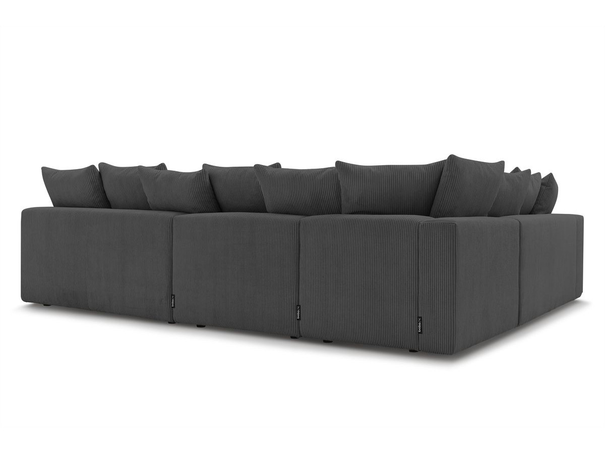 Canapé d'angle fixe modulable VOLTAIRE avec 2 chauffeuses 2 places, 1 angle, 1 chauffeuse 1 place et 1 pouf