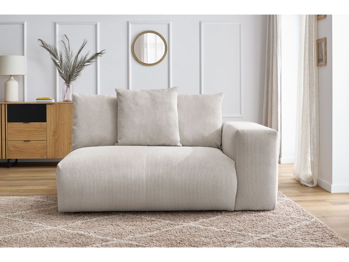 Chauffeuse 2 places avec accoudoir pour canapé modulable VOLTAIRE beige  angle droit BOBOCHIC 2 places - Vue supplémentaire 2