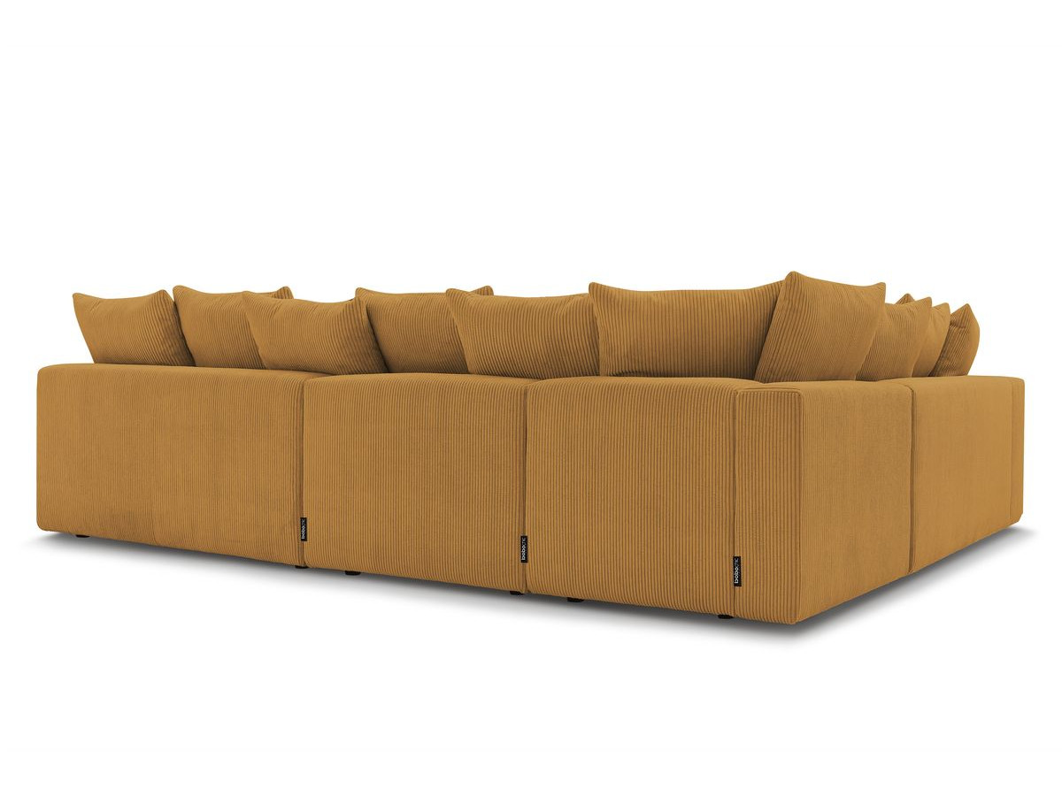 Canapé d'angle fixe modulable VOLTAIRE avec 2 chauffeuses 2 places, 1 angle, 1 chauffeuse 1 place et 1 pouf