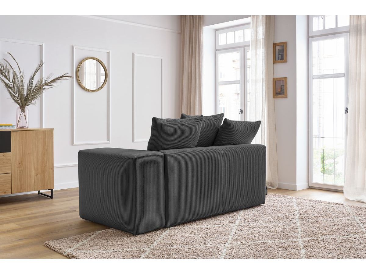 Chauffeuse 2 places avec accoudoir pour canapé modulable VOLTAIRE gris foncé angle droit BOBOCHIC 2 places - Vue supplémentaire 3