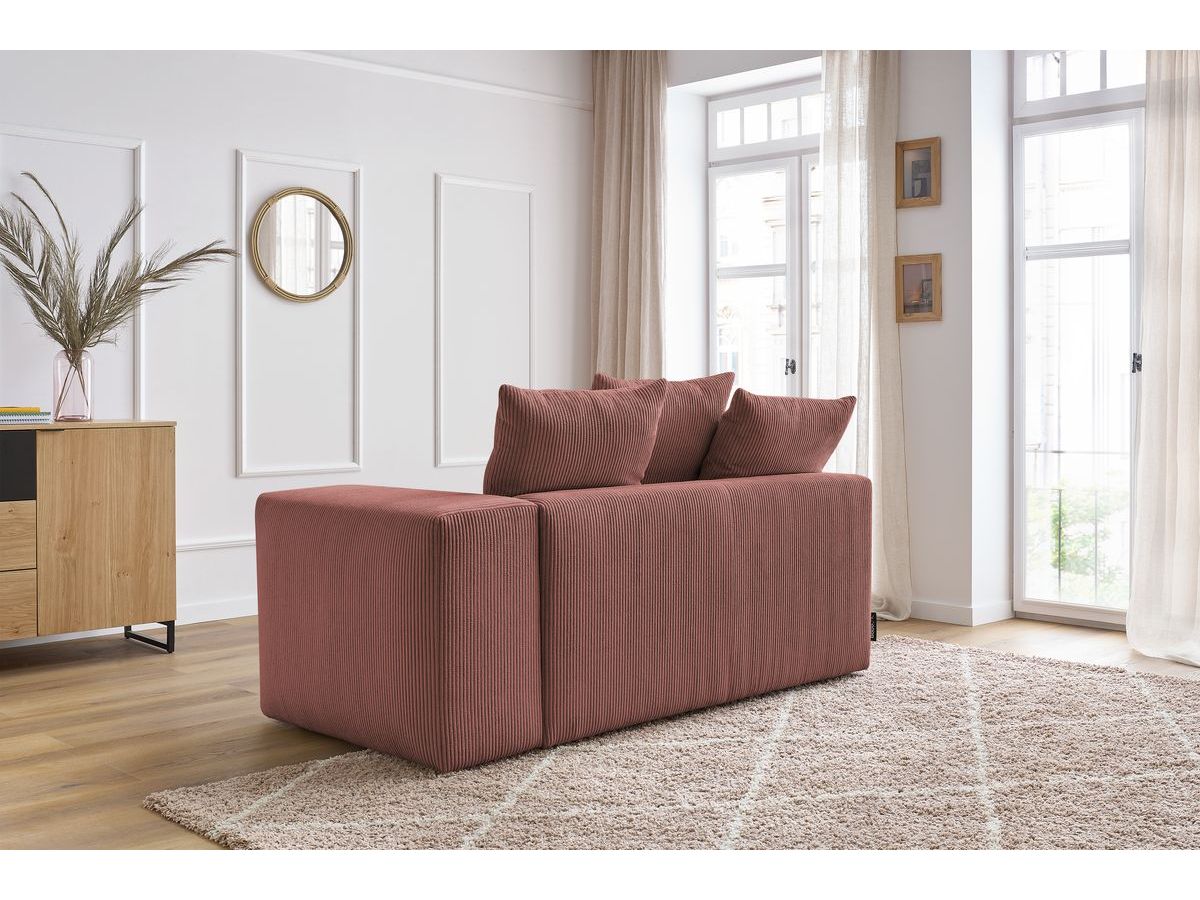 Chauffeuse 2 places avec accoudoir pour canapé modulable VOLTAIRE rose angle droit BOBOCHIC 2 places - Vue supplémentaire 3