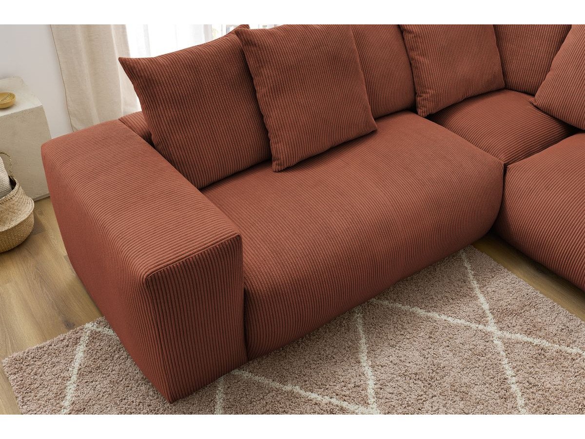 VOLTAIRE modulaire vaste hoekbank met 2 tweezitsfauteuils, 1 hoekbank, 1 enkele fauteuil en 1 poef