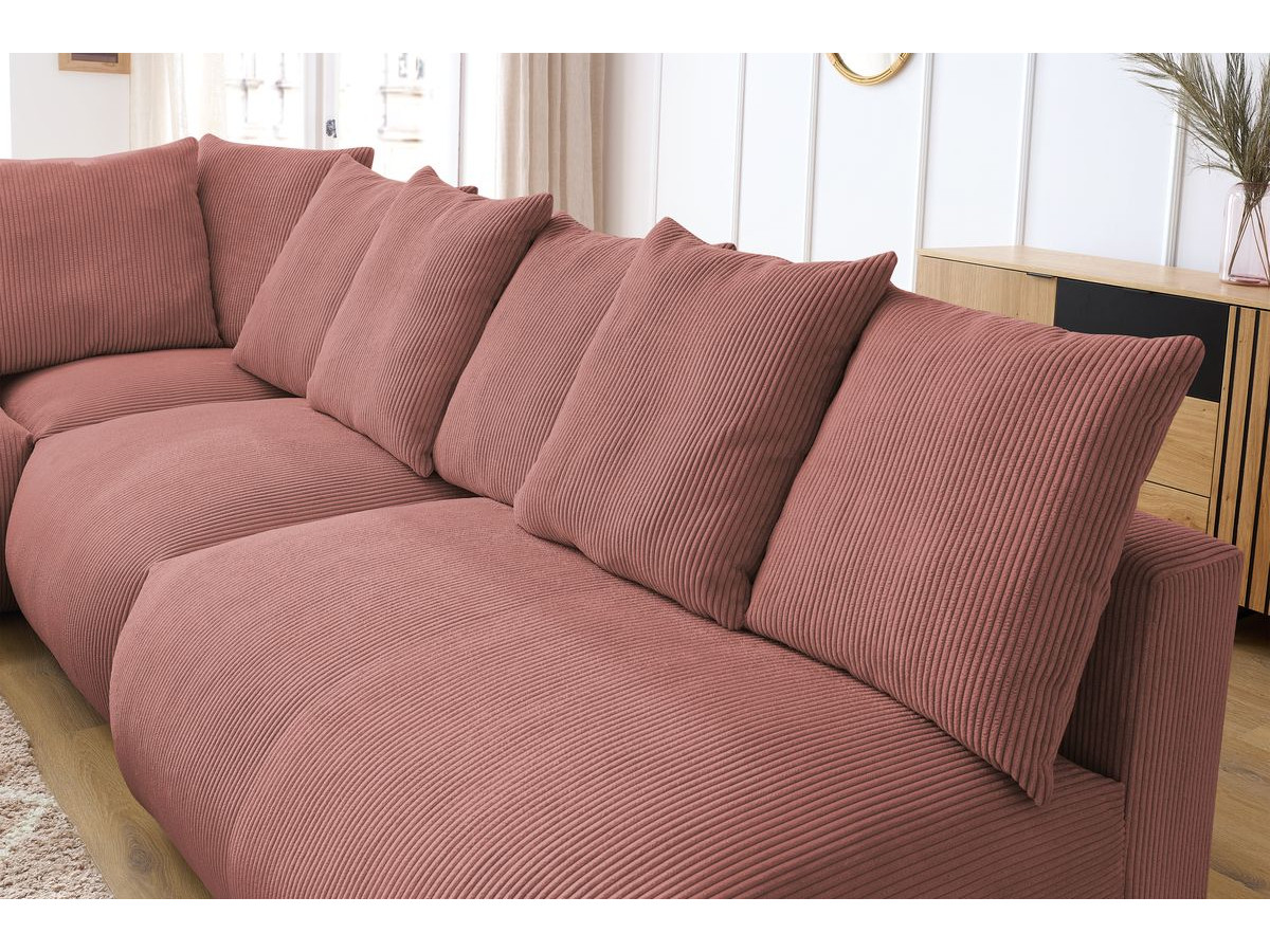 VOLTAIRE modulaire vaste hoekbank met 2 tweezitsfauteuils, 1 hoekbank, 1 enkele fauteuil en 1 poef