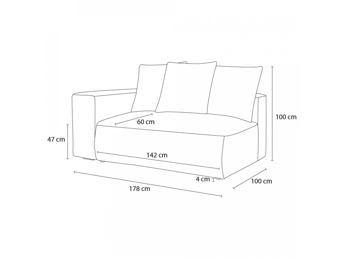 Canapé d'angle fixe EVEREST tissu chiné - Orange - Angle droit - 10 coussins
