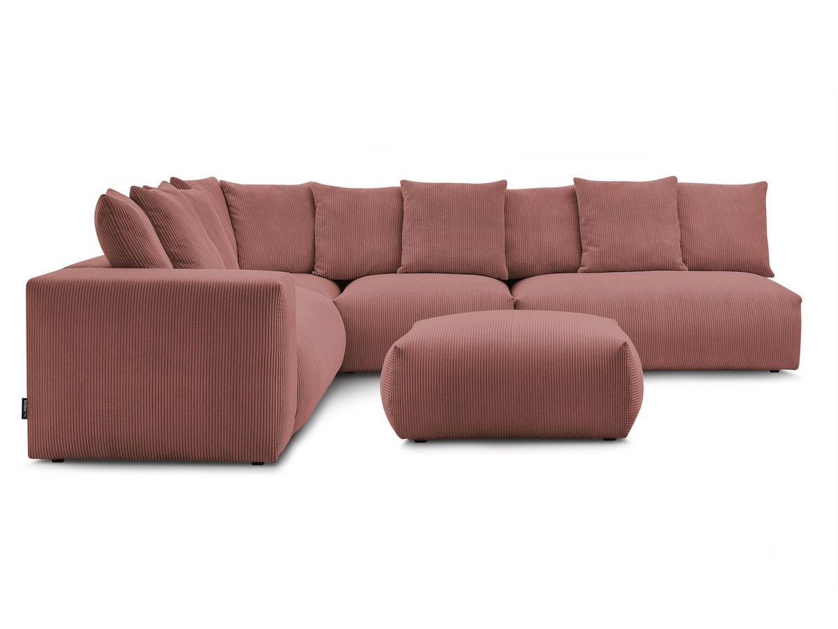 VOLTAIRE modulaire vaste hoekbank met 2 tweezitsfauteuils, 1 hoekbank, 1 enkele fauteuil en 1 poef