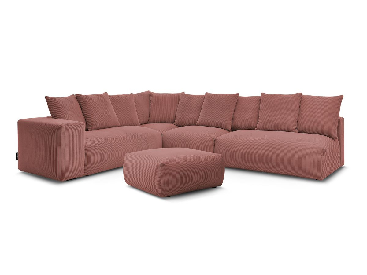 VOLTAIRE modulaire vaste hoekbank met 2 tweezitsfauteuils, 1 hoekbank, 1 enkele fauteuil en 1 poef