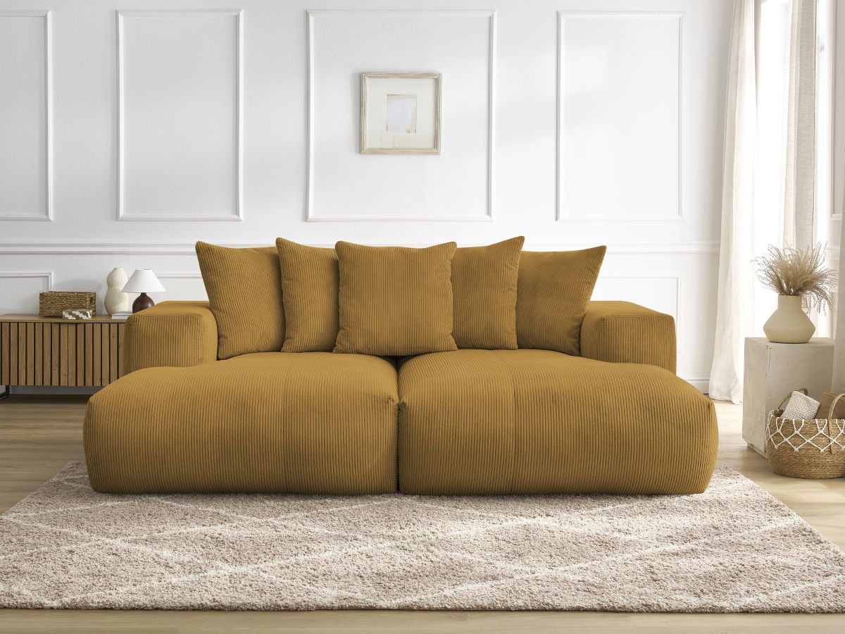Canapé droit 4 places VOLTAIRE assise profonde jaune — vue 5