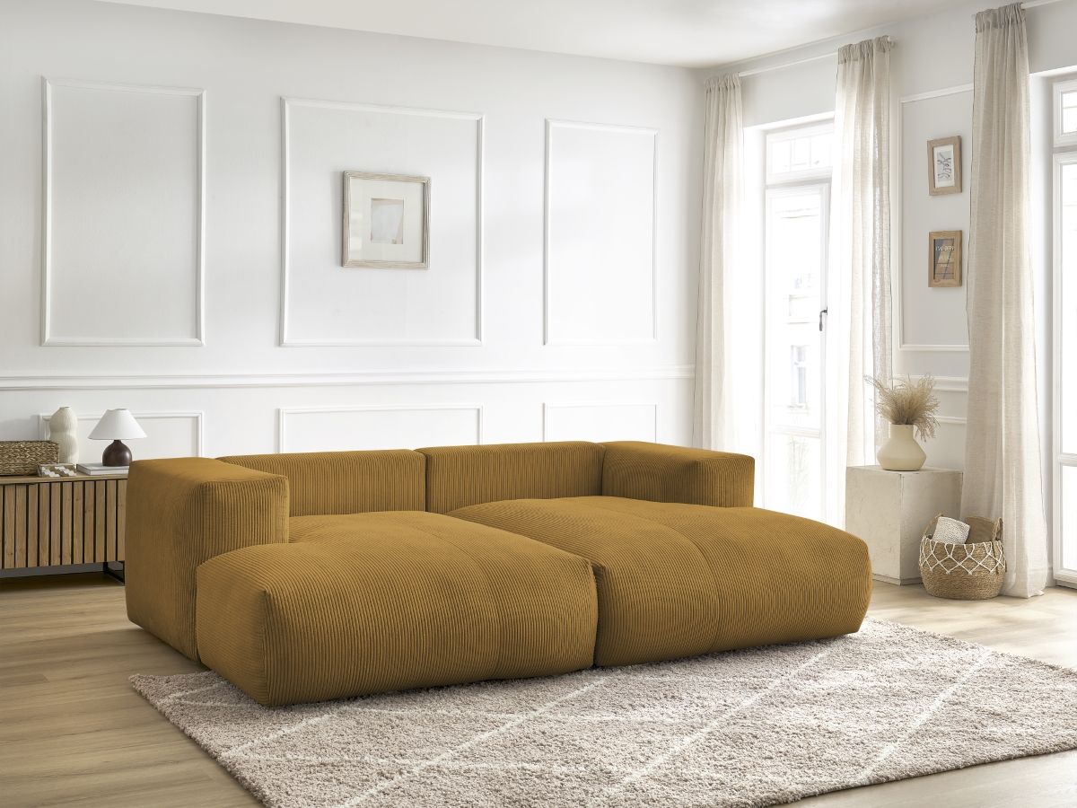 Canapé droit fixe 4 places VOLTAIRE assise profonde