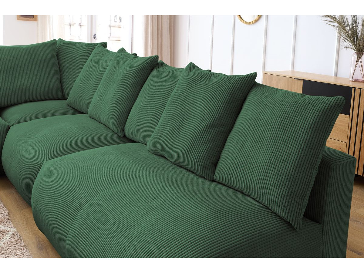VOLTAIRE modulaire vaste hoekbank met 2 tweezitsfauteuils, 1 hoekbank, 1 enkele fauteuil en 1 poef