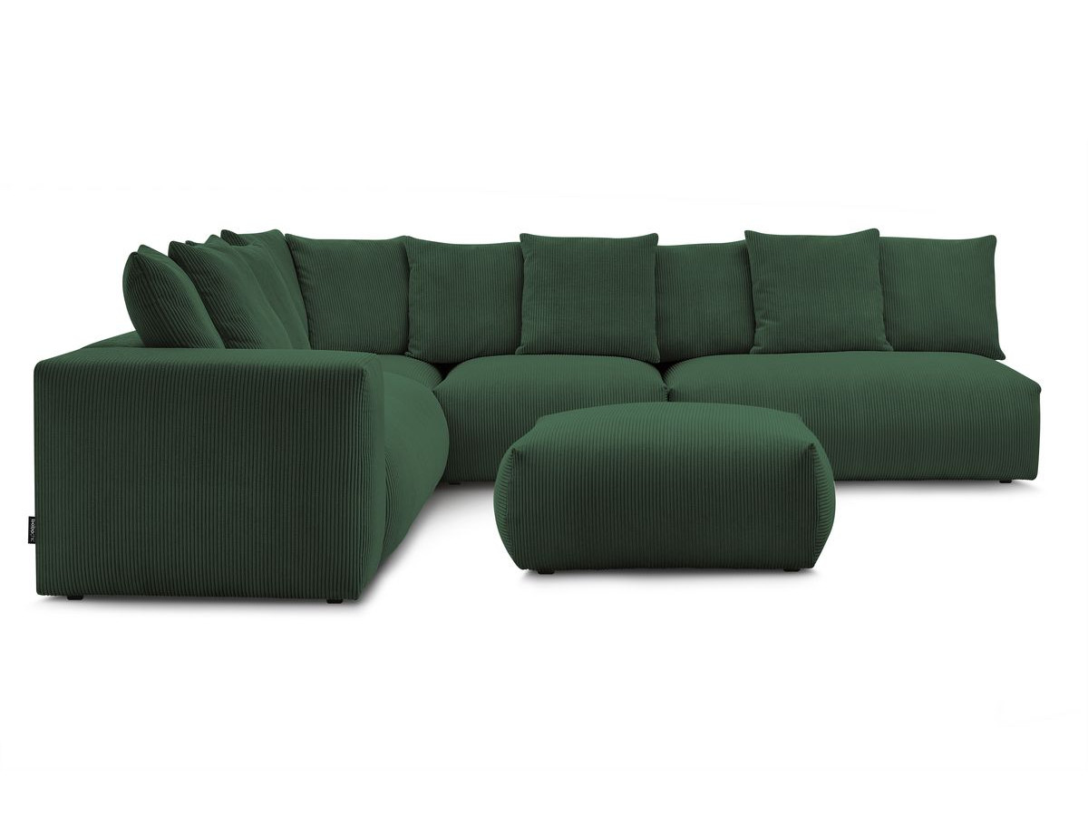 VOLTAIRE modulaire vaste hoekbank met 2 tweezitsfauteuils, 1 hoekbank, 1 enkele fauteuil en 1 poef