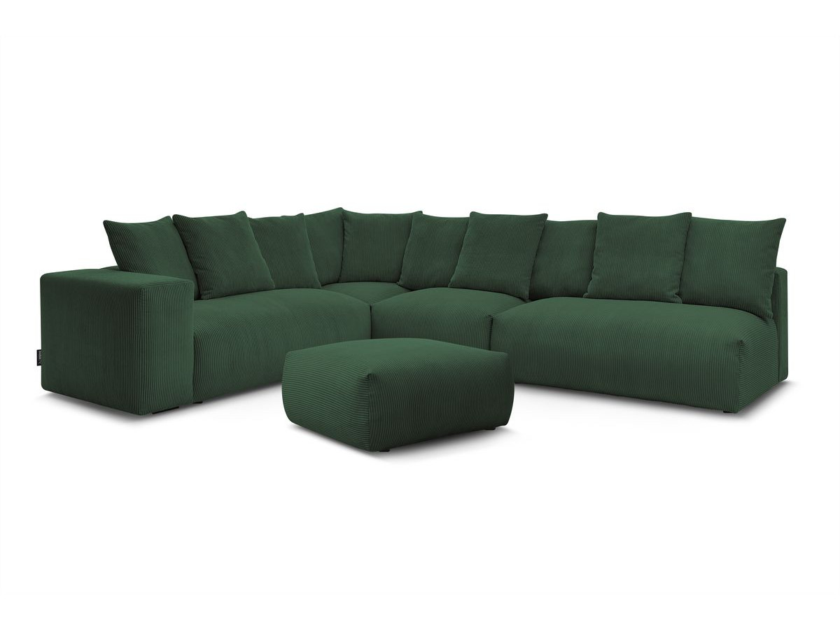 VOLTAIRE modulaire vaste hoekbank met 2 tweezitsfauteuils, 1 hoekbank, 1 enkele fauteuil en 1 poef