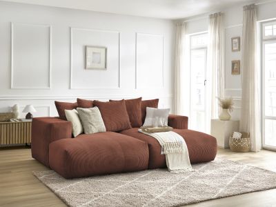 Canap&eacute; droit fixe 4 places ultra moelleux VOLTAIRE assise profonde