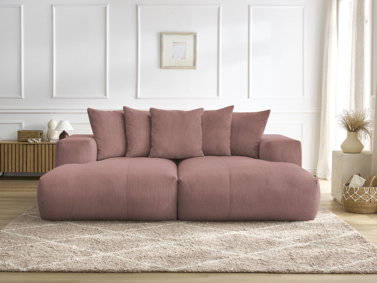 Canapé droit 4 places VOLTAIRE assise profonde rose — vue 5