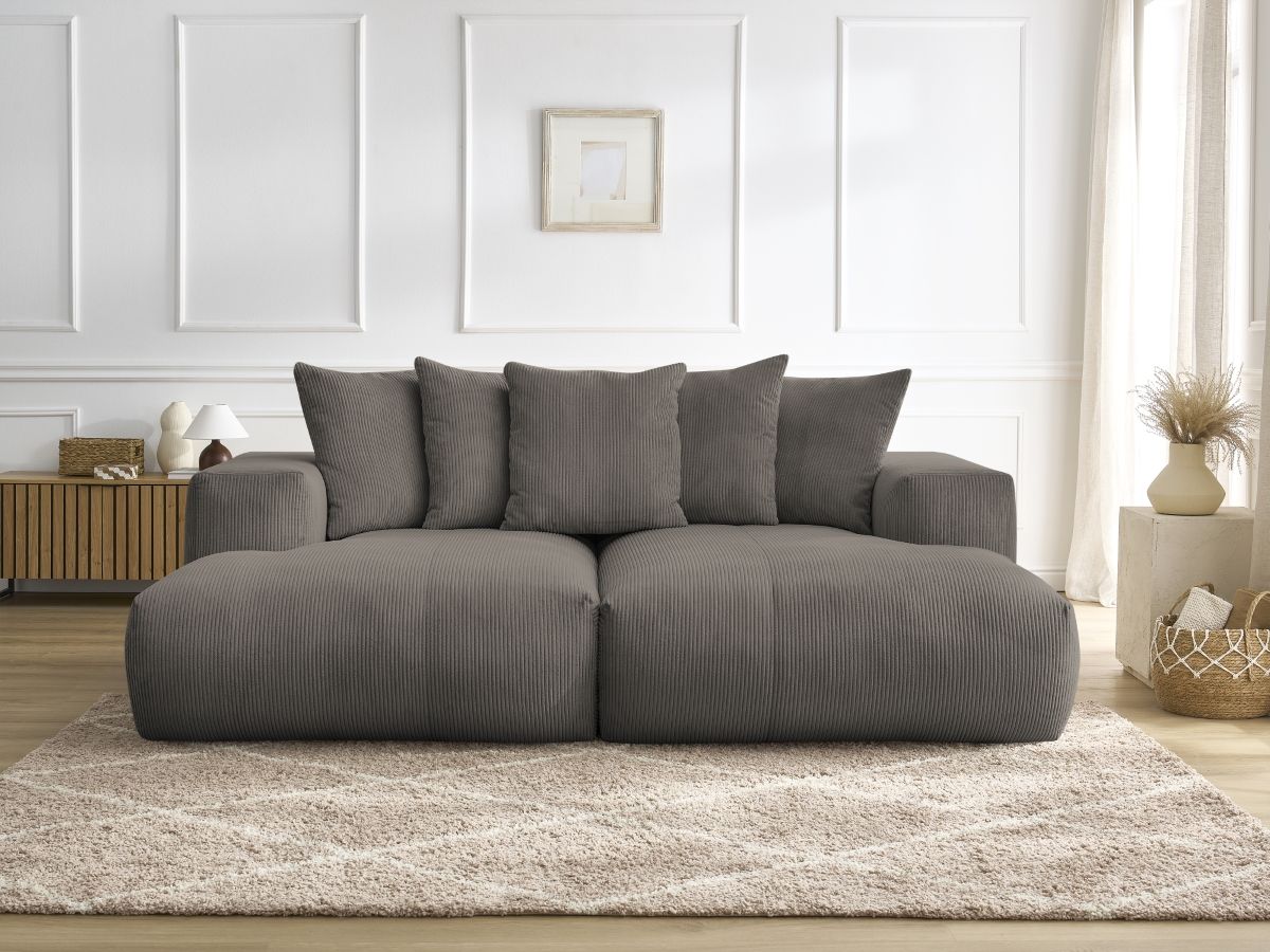 Canapé droit 4 places VOLTAIRE assise profonde taupe — vue 5