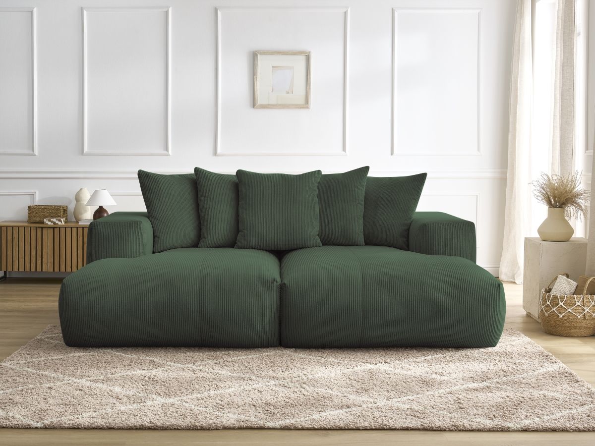 Canapé droit 4 places VOLTAIRE assise profonde vert — vue 5