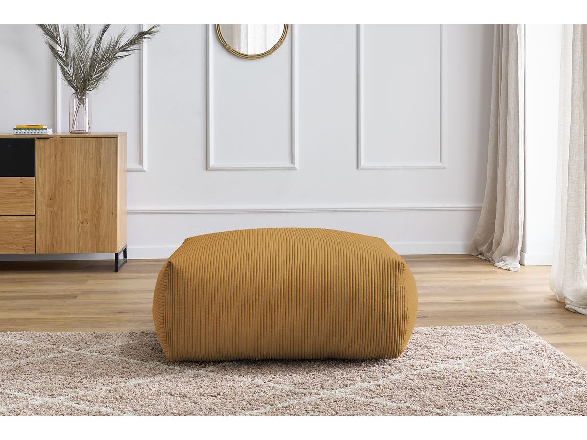 Pouf rectangulaire VOLTAIRE jaune — vue 5