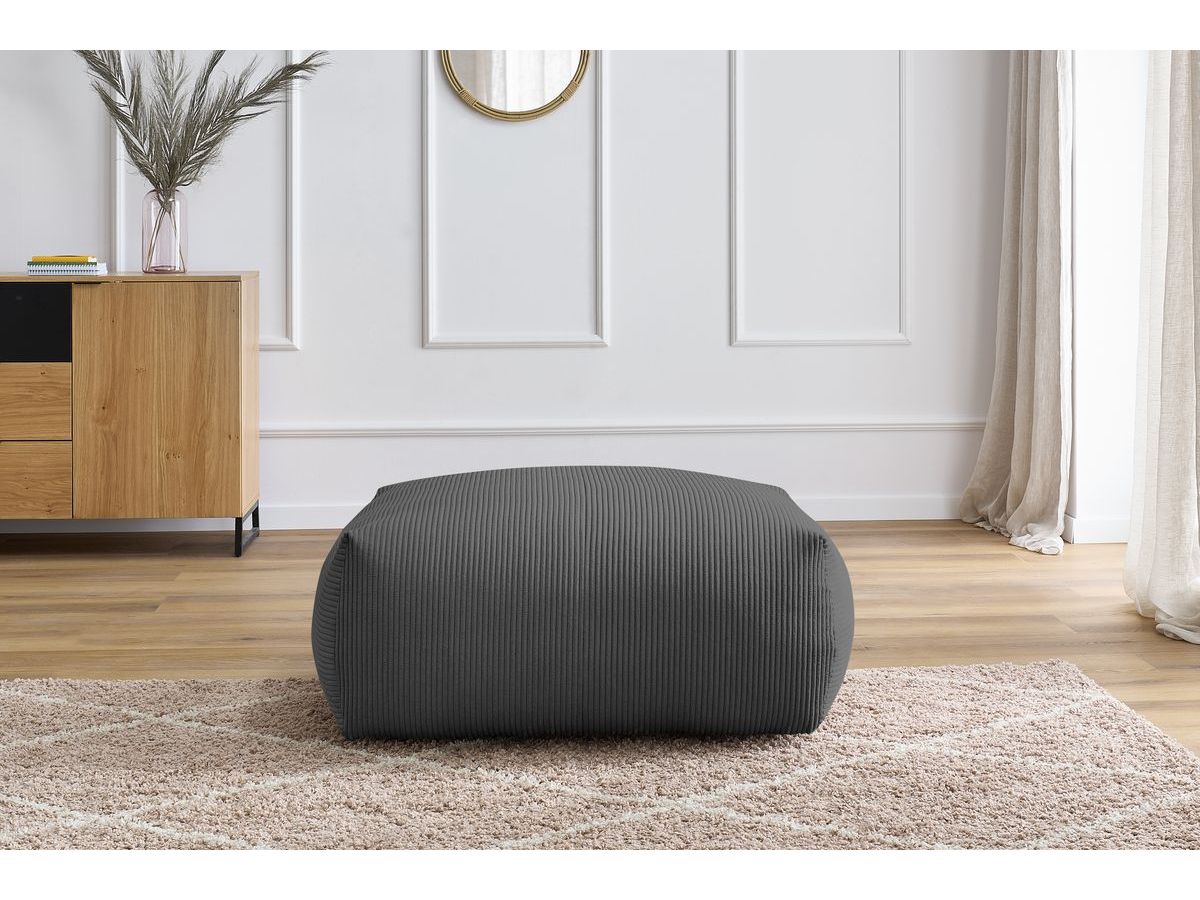 Pouf rectangulaire VOLTAIRE gris foncé — vue 5