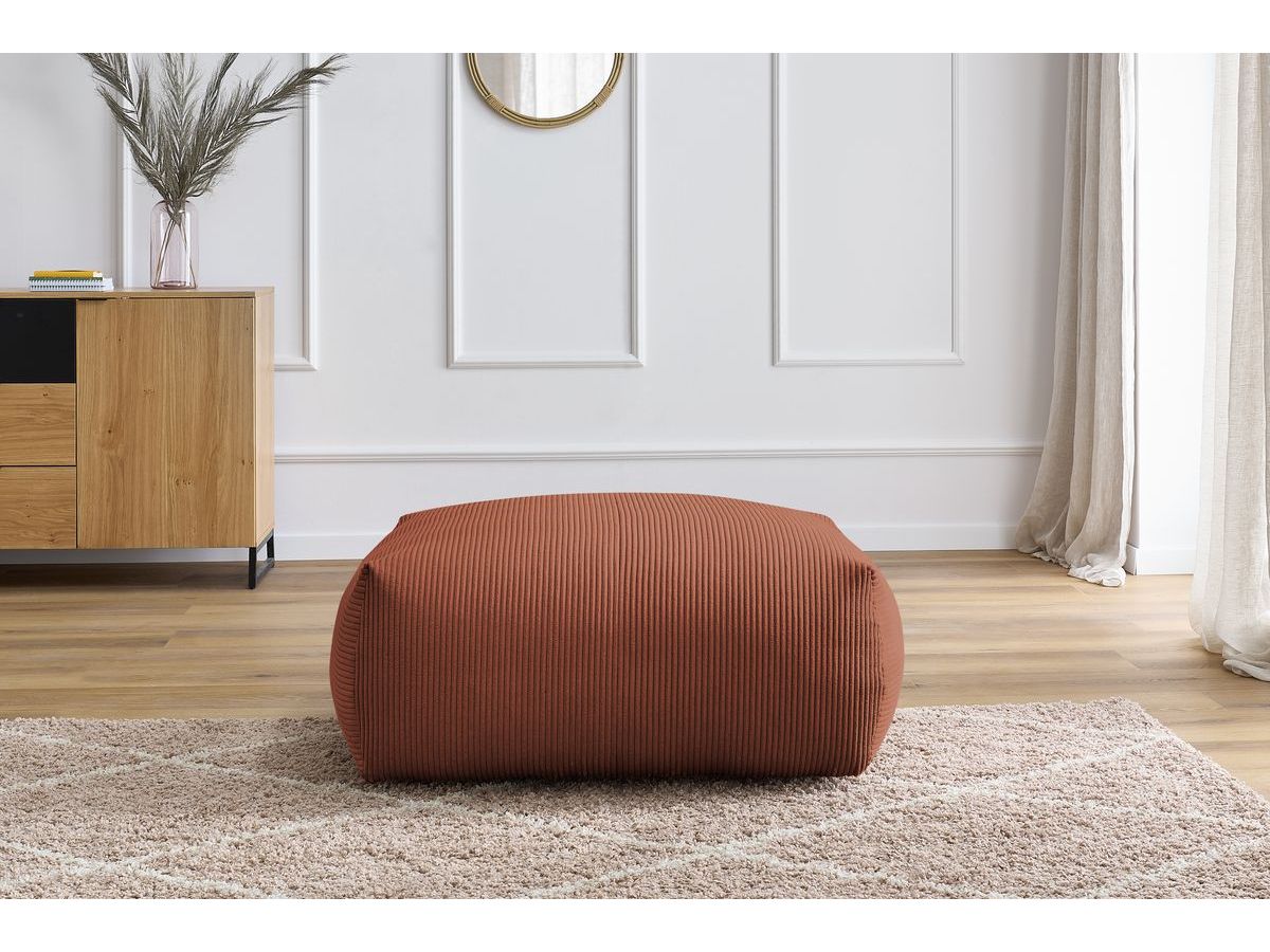 Pouf rectangulaire VOLTAIRE orange — vue 5