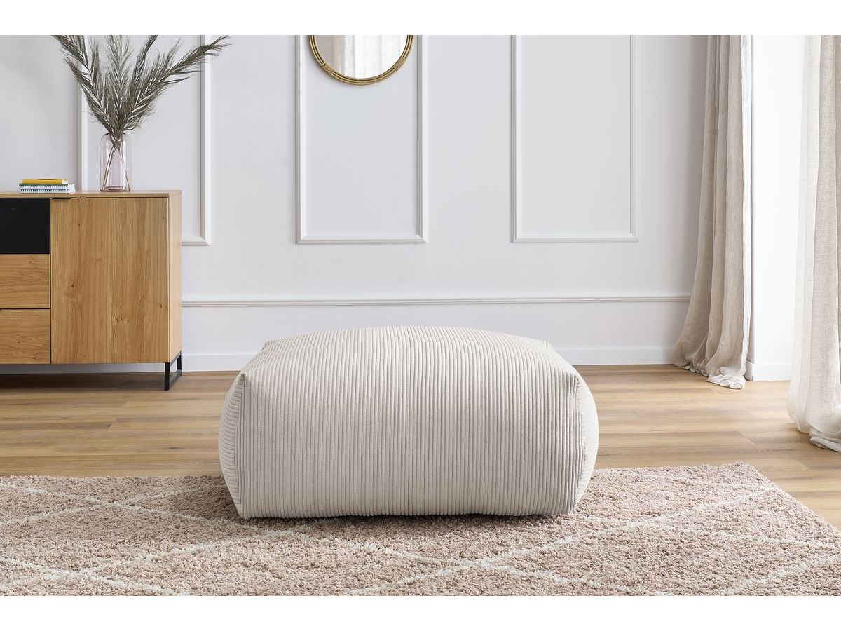 Pouf rectangulaire VOLTAIRE beige — vue 5