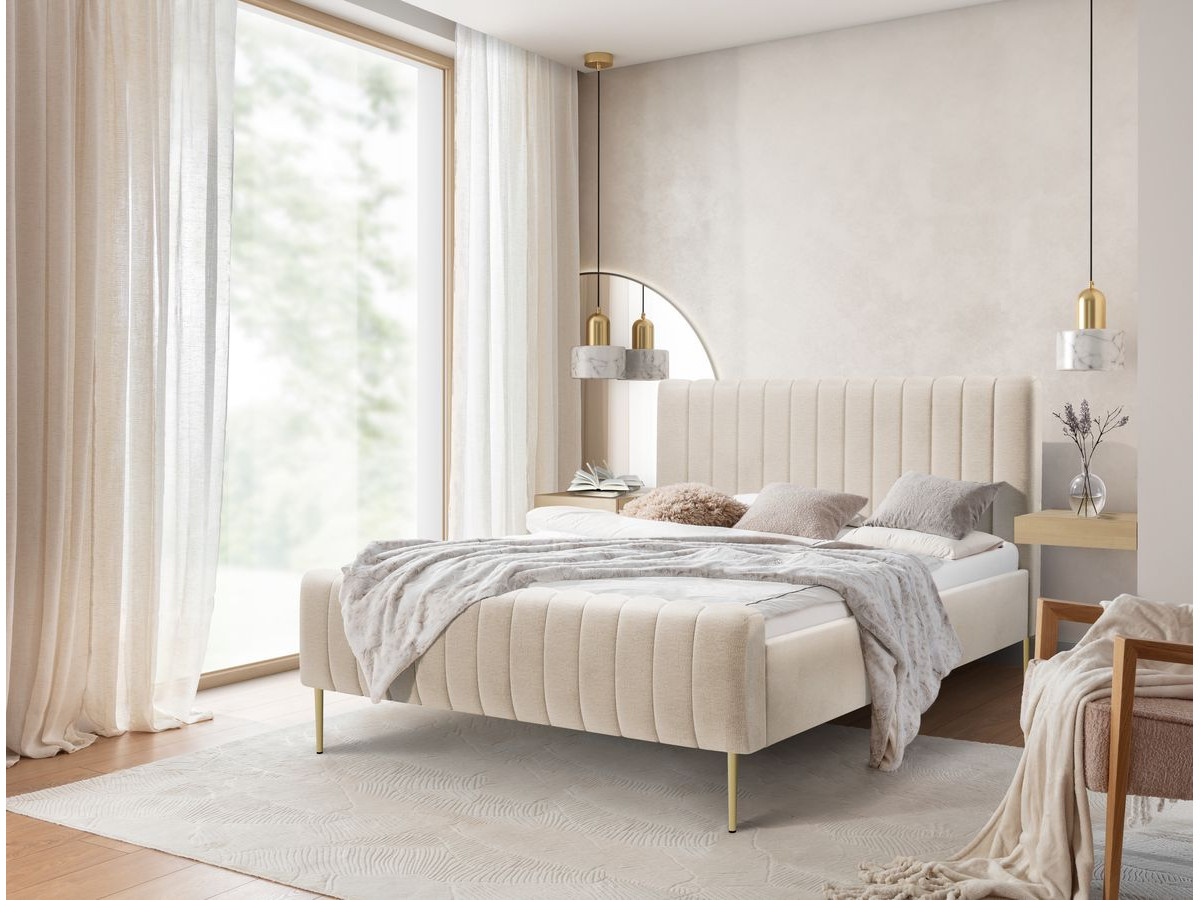 KASHA bed in badstof met gouden poten