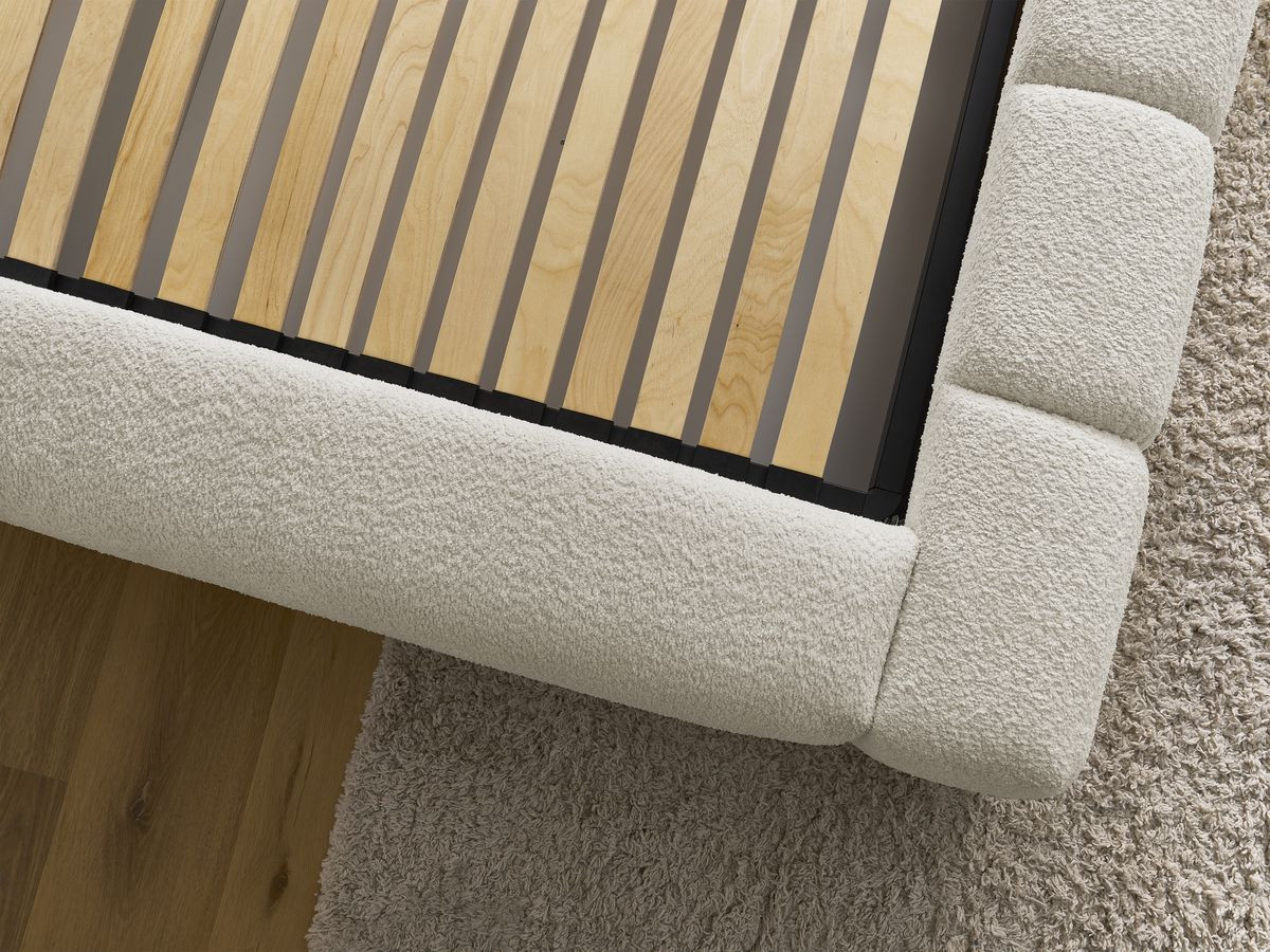Canapé d'angle fixe EVEREST tissu chiné - Orange - Angle droit - 10 coussins