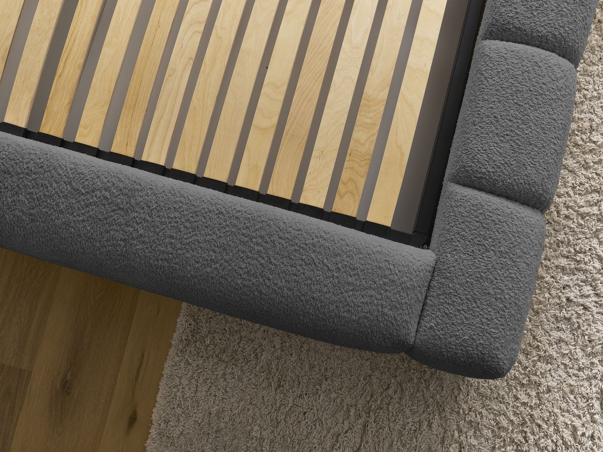Canapé d'angle fixe EVEREST tissu chiné - Orange - Angle droit - 10 coussins