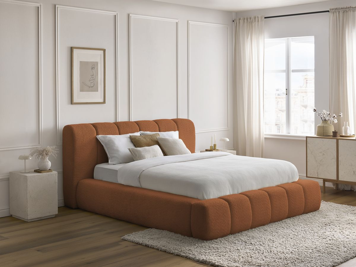 Lit coffre DENALI bouclette orange