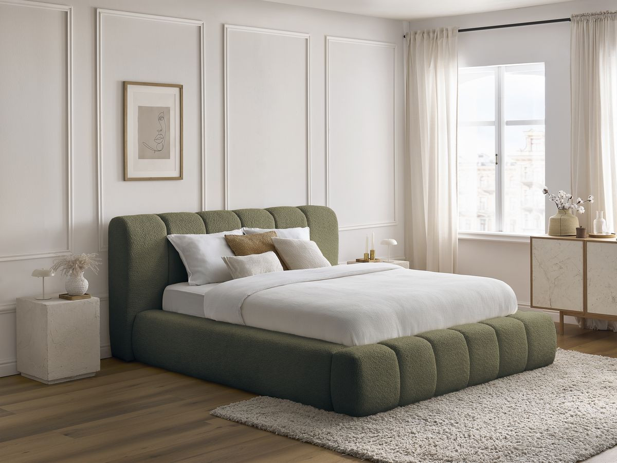 Lit coffre DENALI bouclette vert