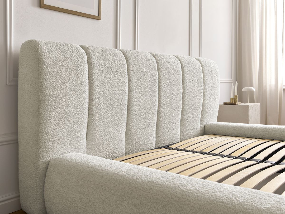 Lit coffre DENALI bouclette blanc — vue 5