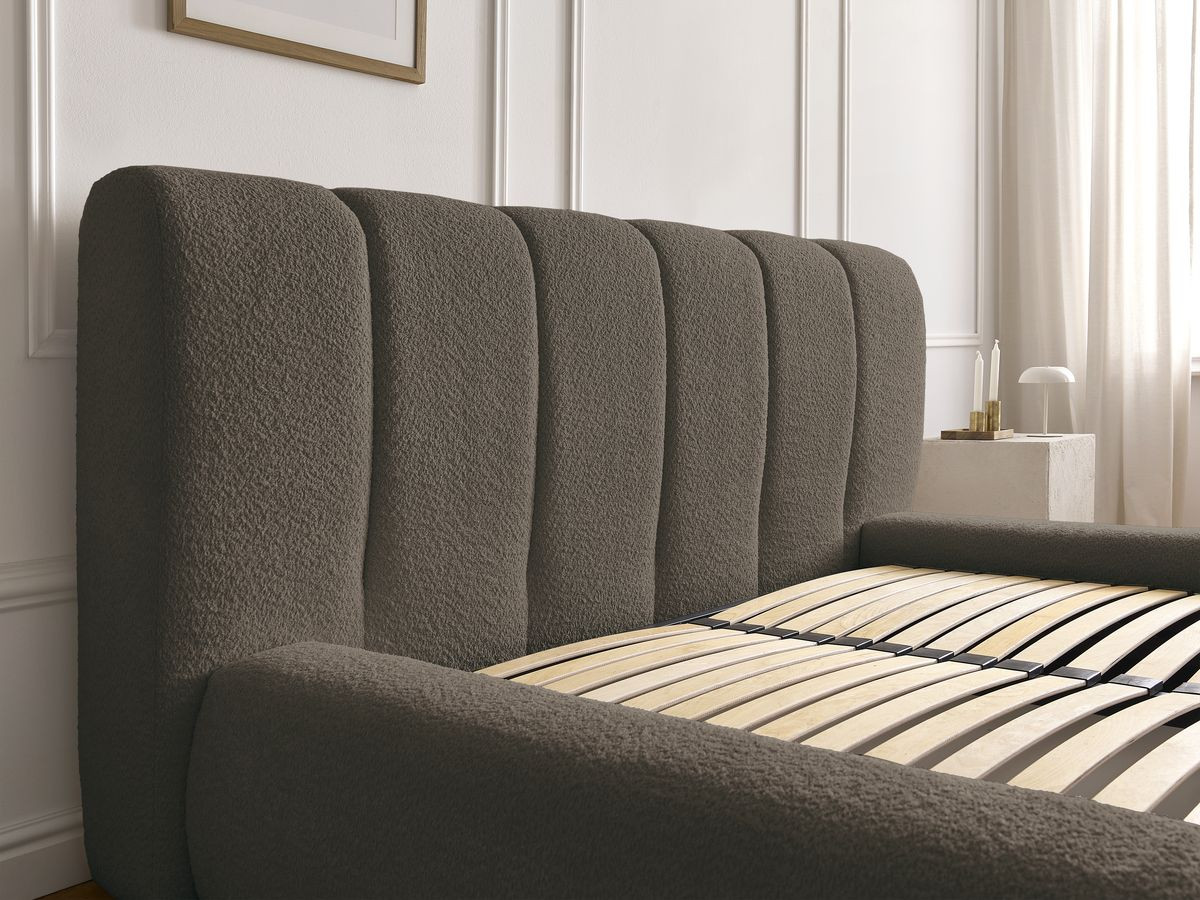 Lit coffre DENALI bouclette marron — vue 5