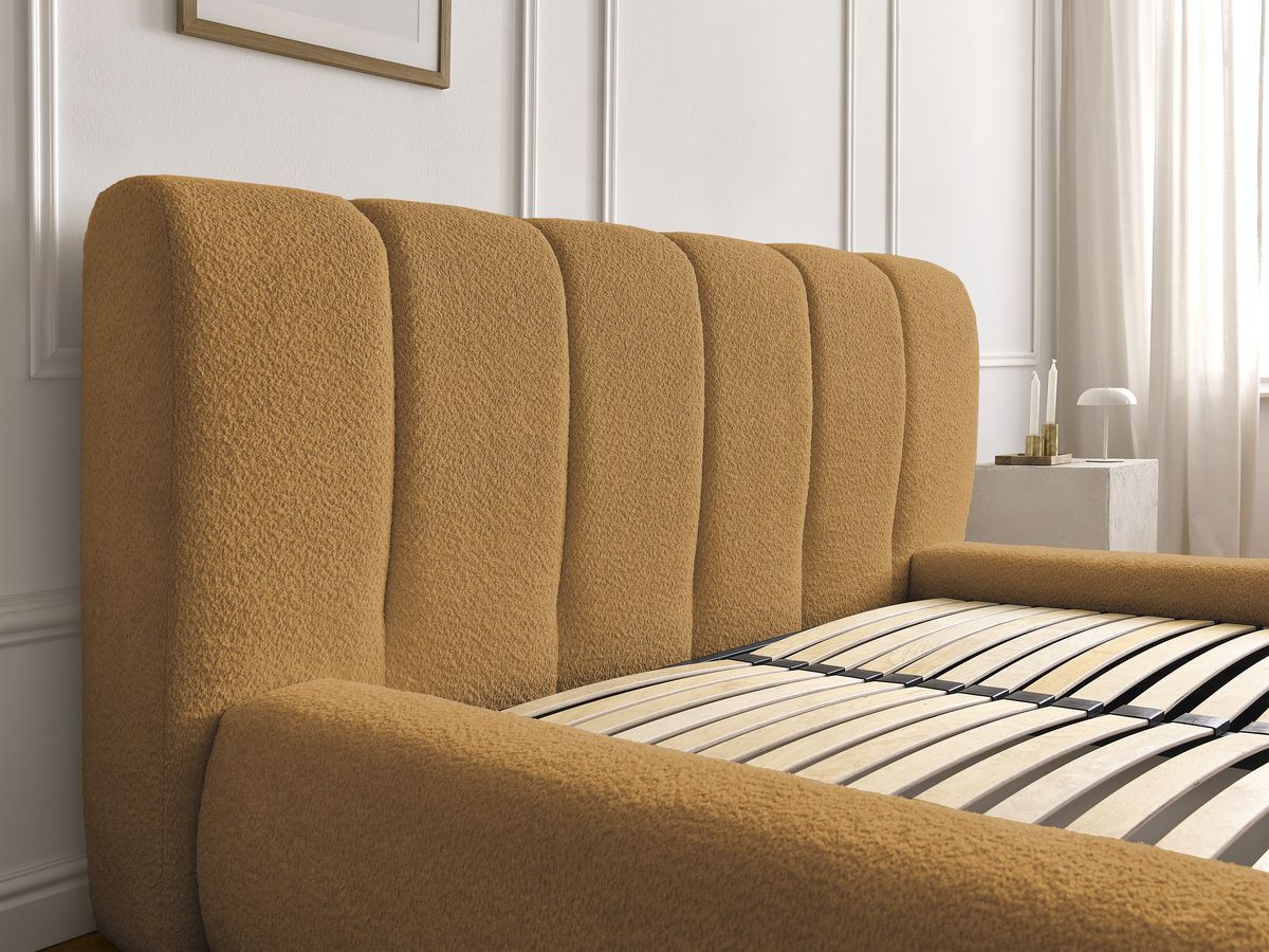 Lit coffre DENALI bouclette jaune — vue 5