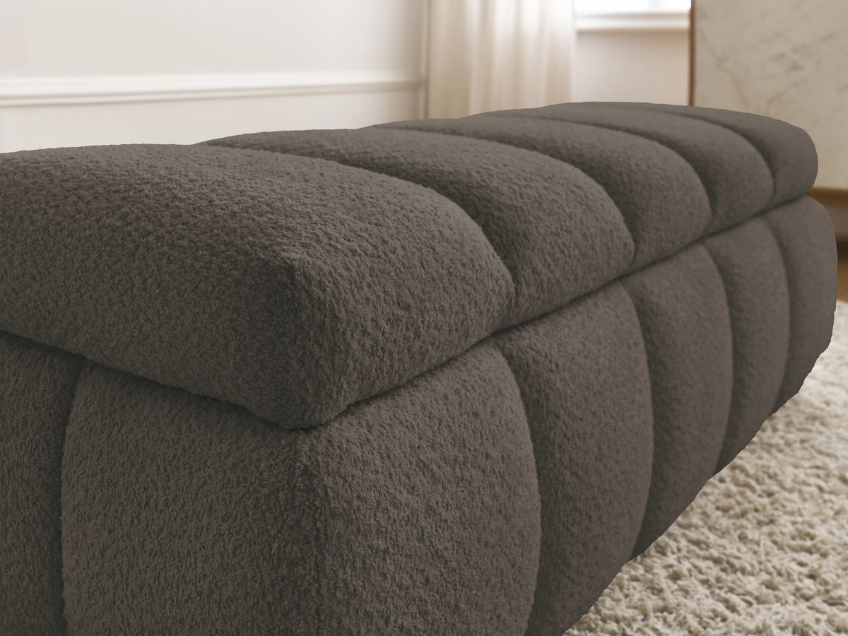 Canapé d'angle fixe EVEREST tissu chiné - Orange - Angle droit - 10 coussins