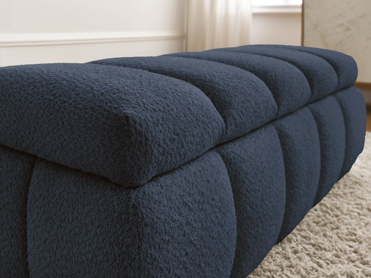 Canapé d'angle fixe EVEREST tissu chiné - Orange - Angle droit - 10 coussins